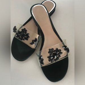 Zara Germany • genuine leather black sandals size: 38